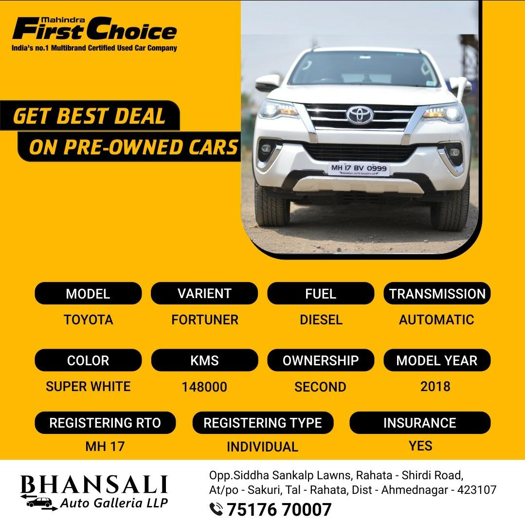 2017 Toyota Fortuner 2.8 4X2 AT BS IV 2017 Toyota Fortuner 2.8 4X2 AT BS IV